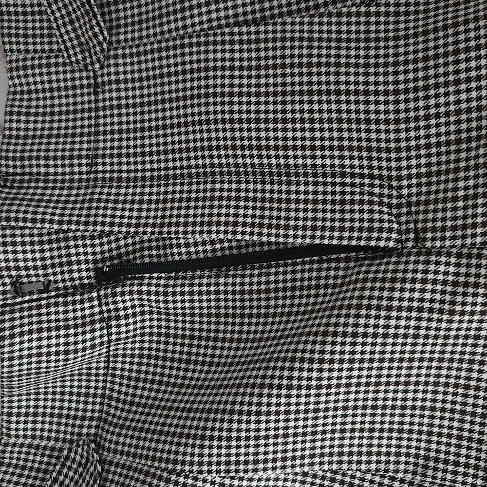 NWOT Enhanced Aesthetic Black and Brown Plaid Straight Leg Pants - Picture 3 of 5